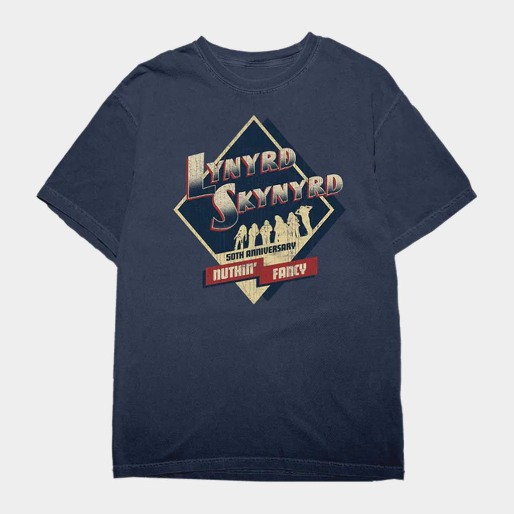 Lynyrd Skynyrd Merch 50th Anniversary Nuthin Fancy T-Shirt Gifts For Rock Band Fans