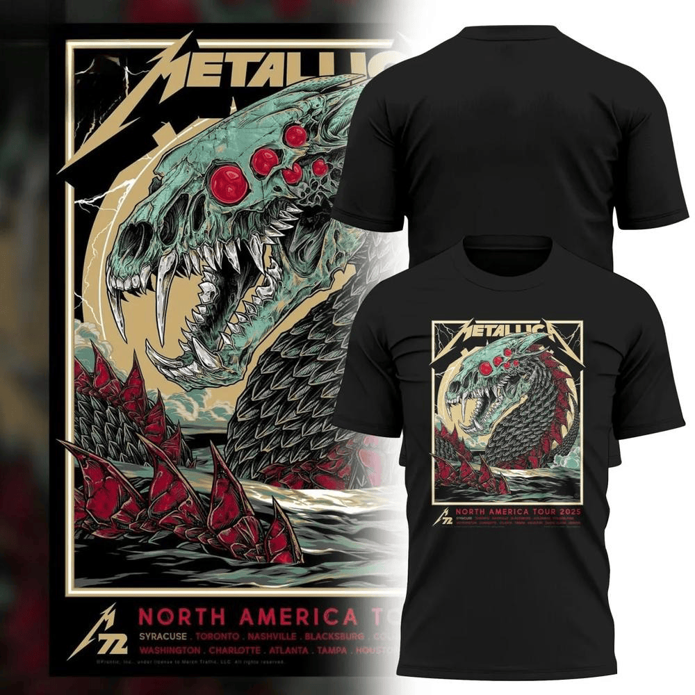 M72 North American Tour Metallica 2025 Shirt Gift Ideas For Music Lovers