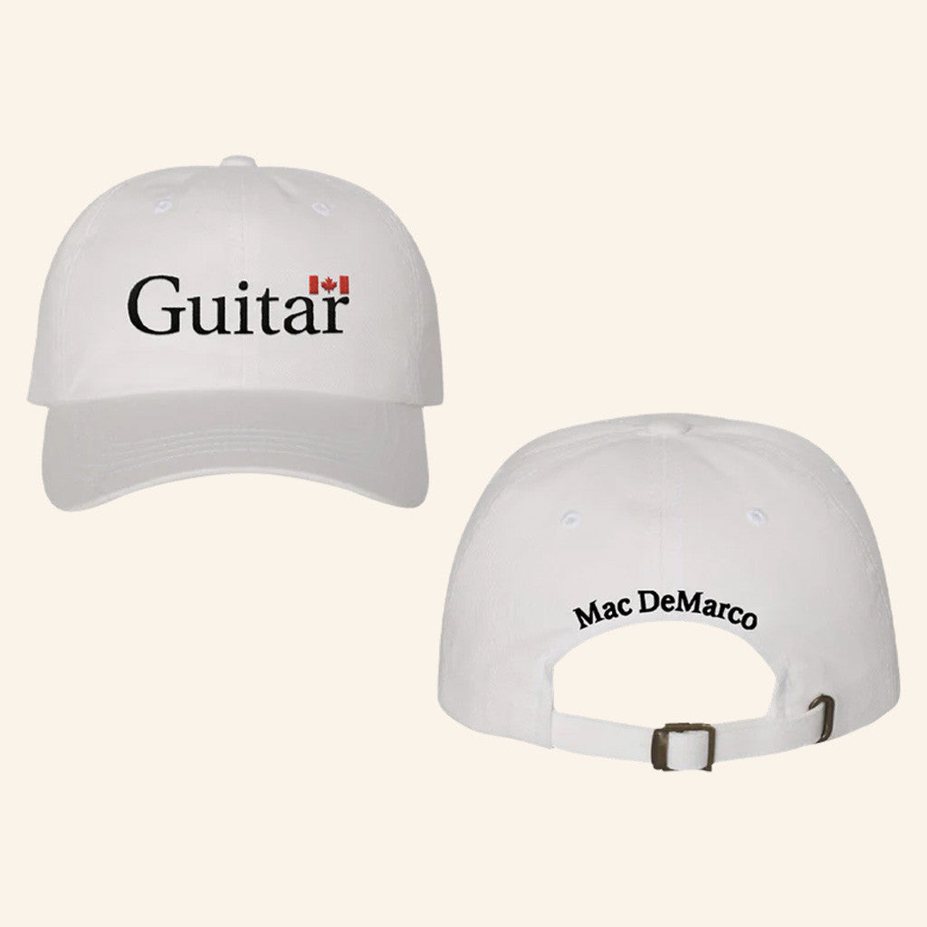 Mac Demarco Merch Guitar White Embroidered Hat Gift Ideas For Friends Mac Demarco Merch Guitar White Embroidered Hat Gift Ideas For Friends