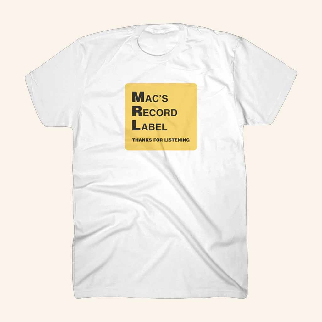 Mac DeMarco Merch MRL Logo Thanks For Listening White T-Shirt Gifts For Music Lovers Mac DeMarco Merch MRL Logo Thanks For Listening White T-Shirt Gifts For Music Lovers