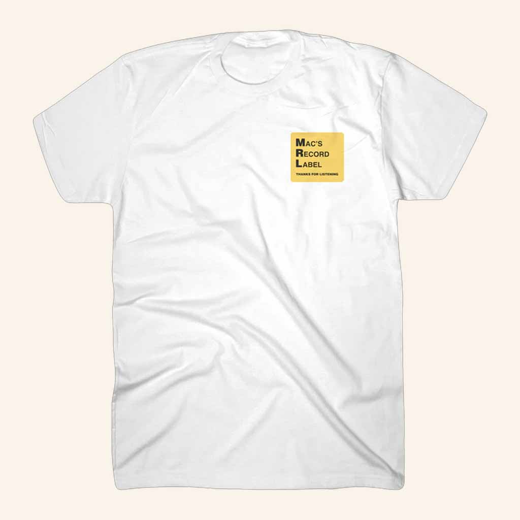 Mac DeMarco Merch MRL Logo Thanks For Listening White T-Shirt Music Lover Gifts For Him Mac DeMarco Merch MRL Logo Thanks For Listening White T-Shirt Music Lover Gifts For Him