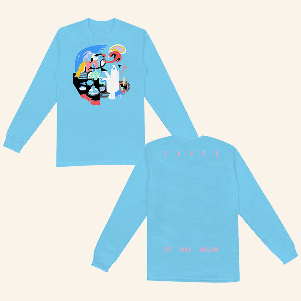 Mac Miller Merch Faces Blue Long Sleeve T-Shirt Best Gifts For Husband Mac Miller Merch Faces Blue Long Sleeve T-Shirt Best Gifts For Husband
