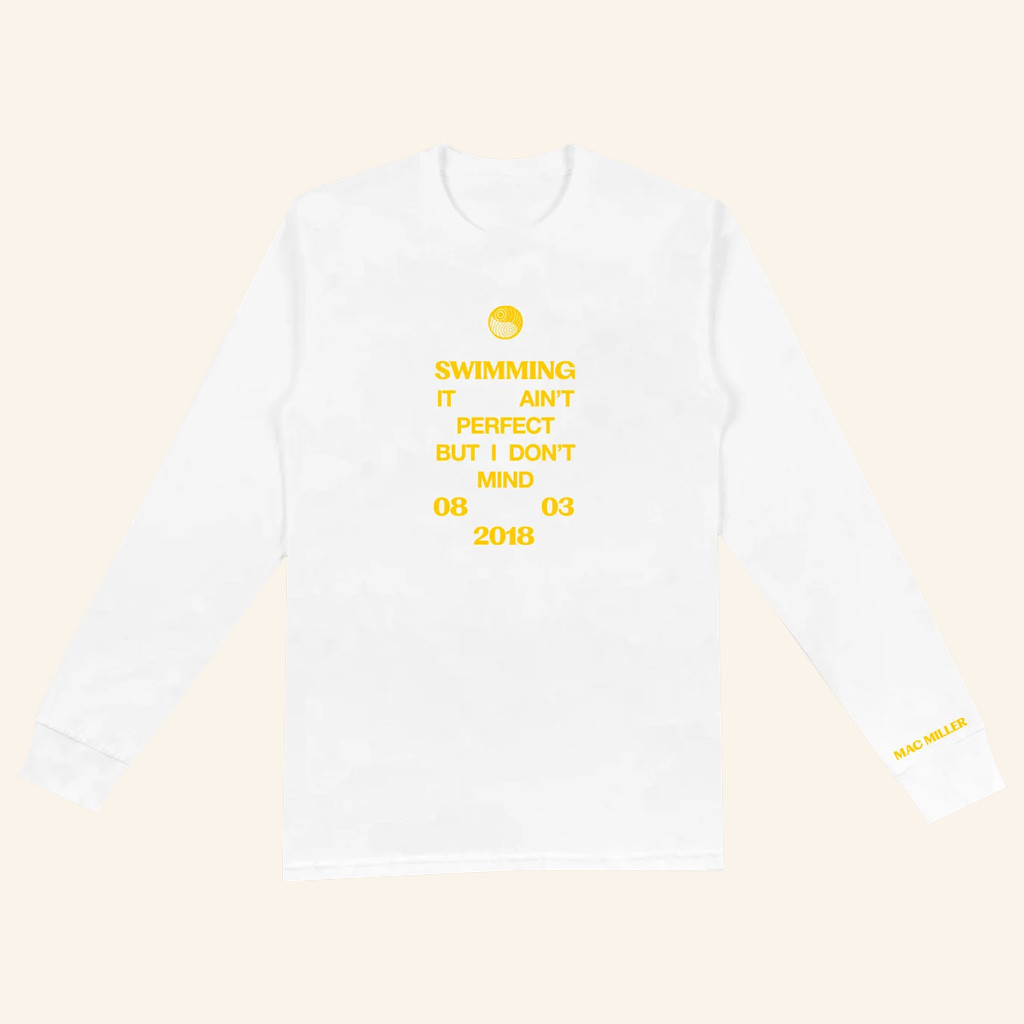 Mac Miller Merch Swimming It Ain't Perfect Long Sleeve Shirt Gift Ideas For Her