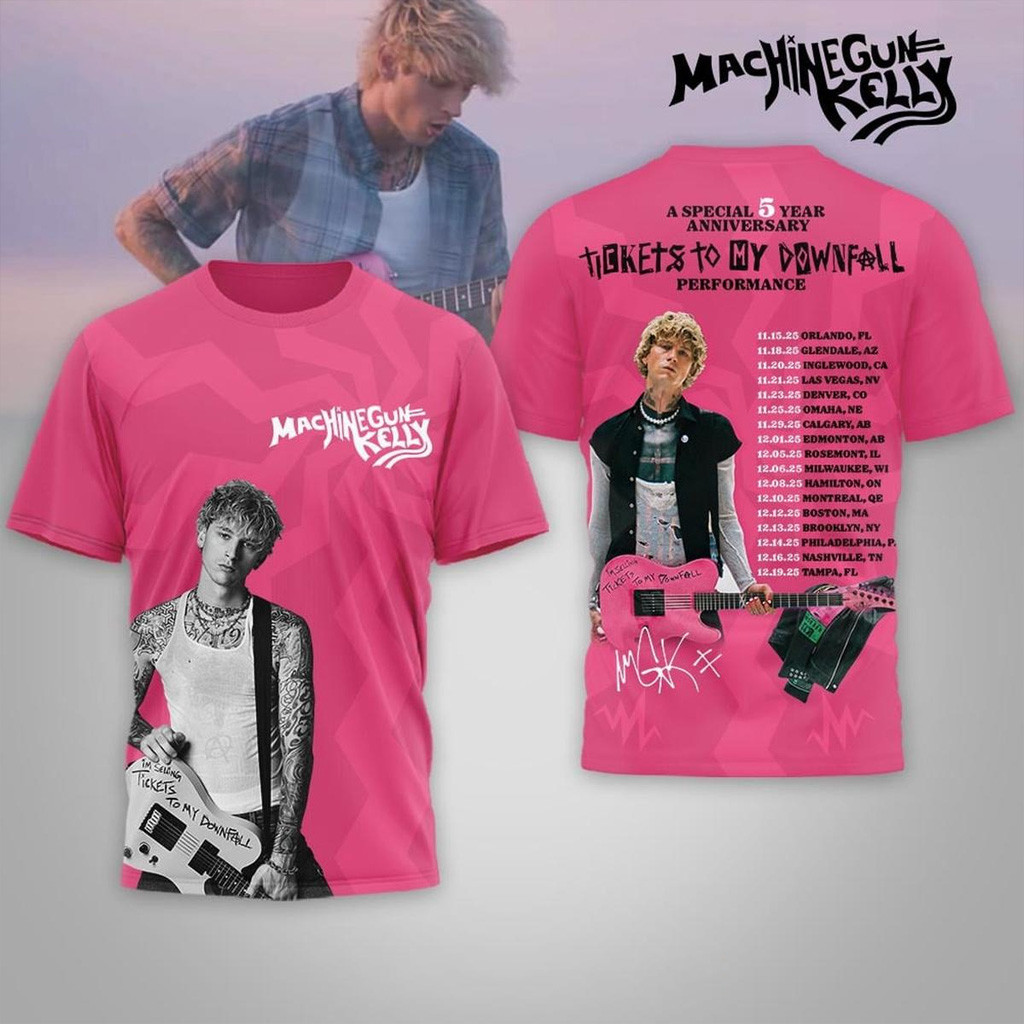 Machine Gun Kelly 5 Years Anniversary Tickets To My Downfall Shirt MGK Merch Gift For Rappers Machine Gun Kelly 5 Years Anniversary Tickets To My Downfall Shirt MGK Merch Gift For Rappers
