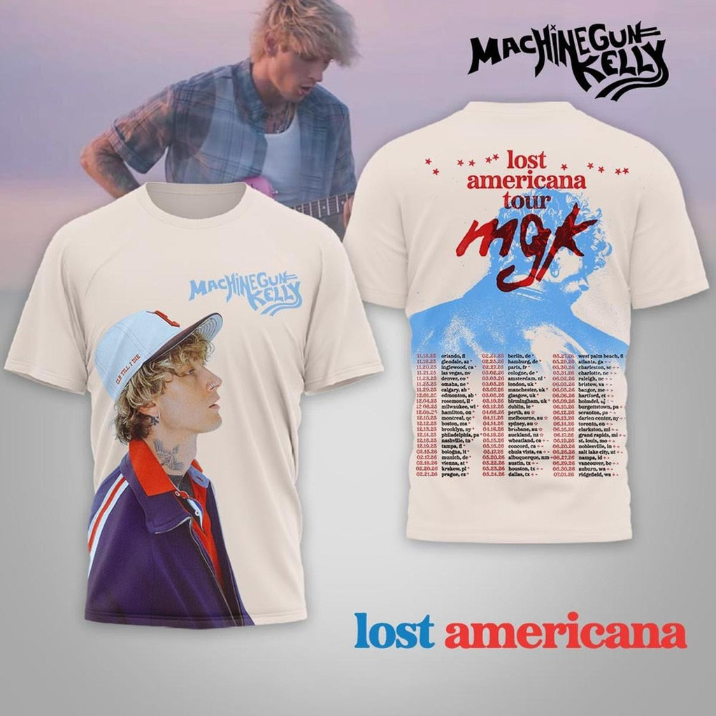 Machine Gun Kelly Lost Americana Tour T-Shirt MGK Merch Birthday Present For Rapper Fans