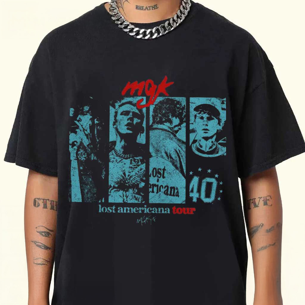 Machine Gun Kelly Lost Americana Tour Vintage T-Shirt MGK Merch Gifts For Music Lovers