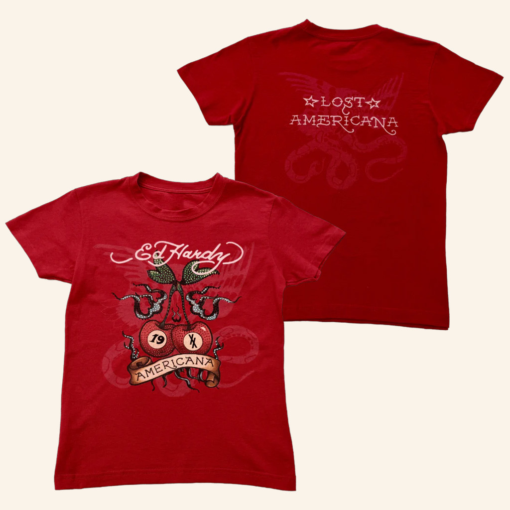 Machine Gun Kelly Merch Cherries T-Shirt MGK x Ed Hardy Shirt Gifts For Girlfriend