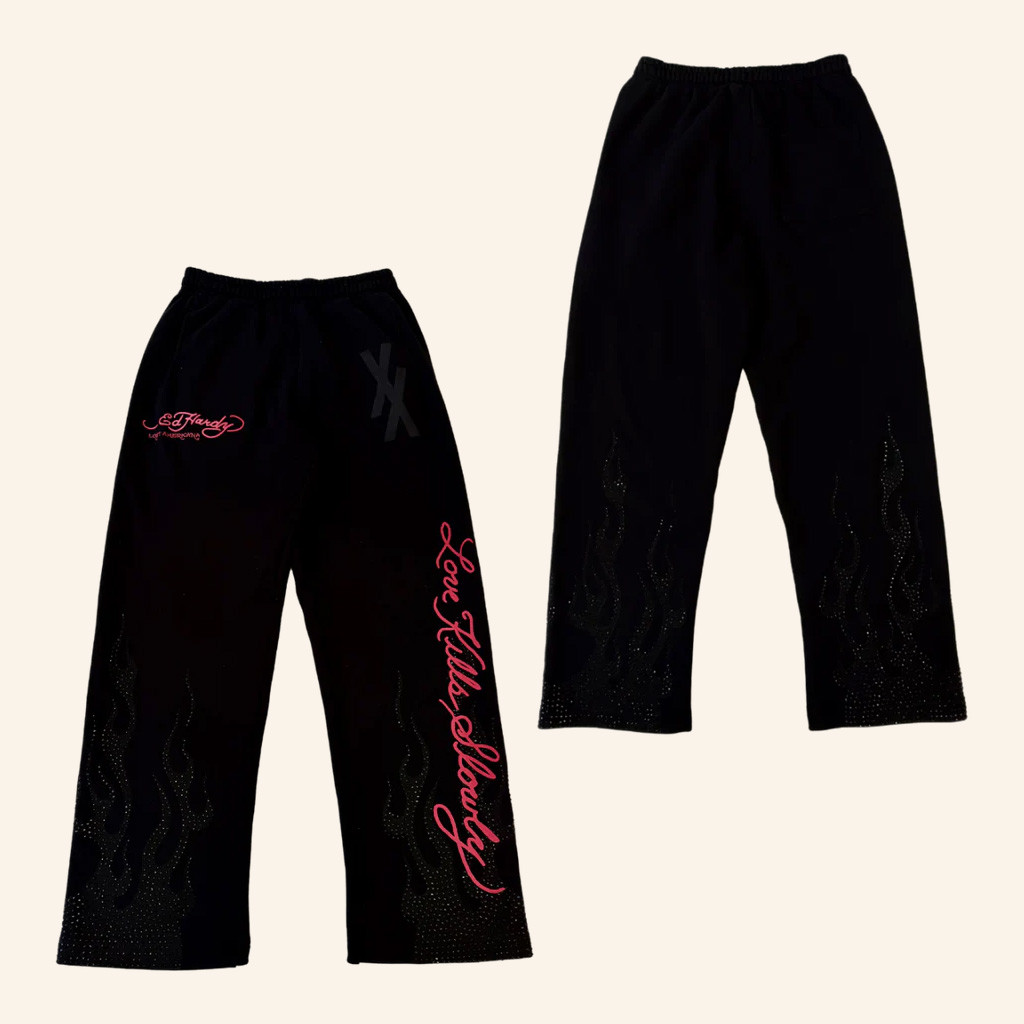 Machine Gun Kelly Merch Flames Sweatpants MGK x Ed Hardy Apparel Gifts For Him Machine Gun Kelly Merch Flames Sweatpants MGK x Ed Hardy Apparel Gifts For Him