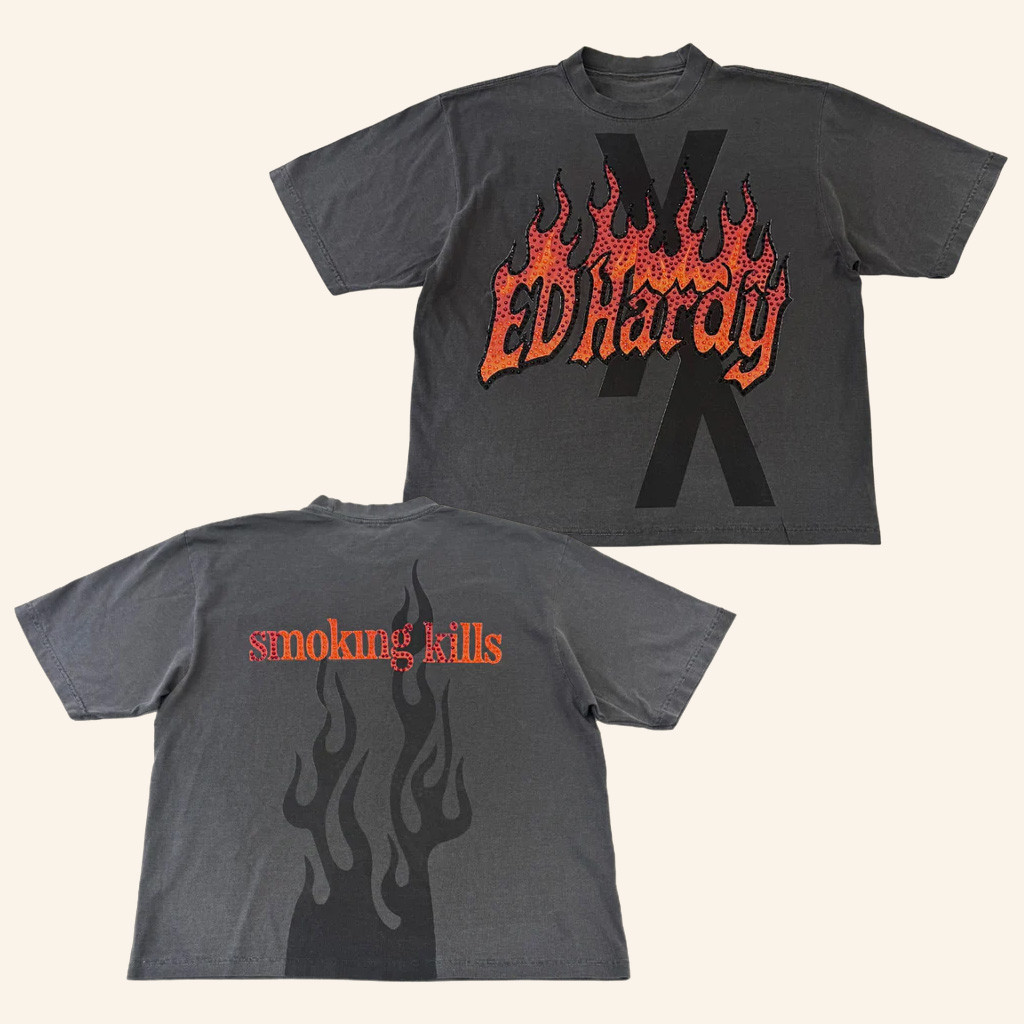 Machine Gun Kelly Merch Flames T-Shirt MGK x Ed Hardy Shirt Gifts For Brother
