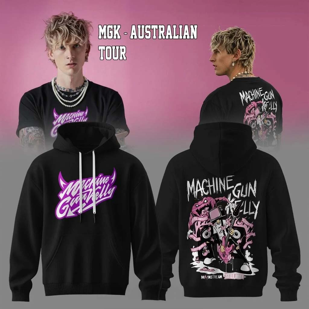 Machine Gun Kelly Merch Lost Americana Tour 2025 Australia MGK Hoodie Gifts For Music Fans