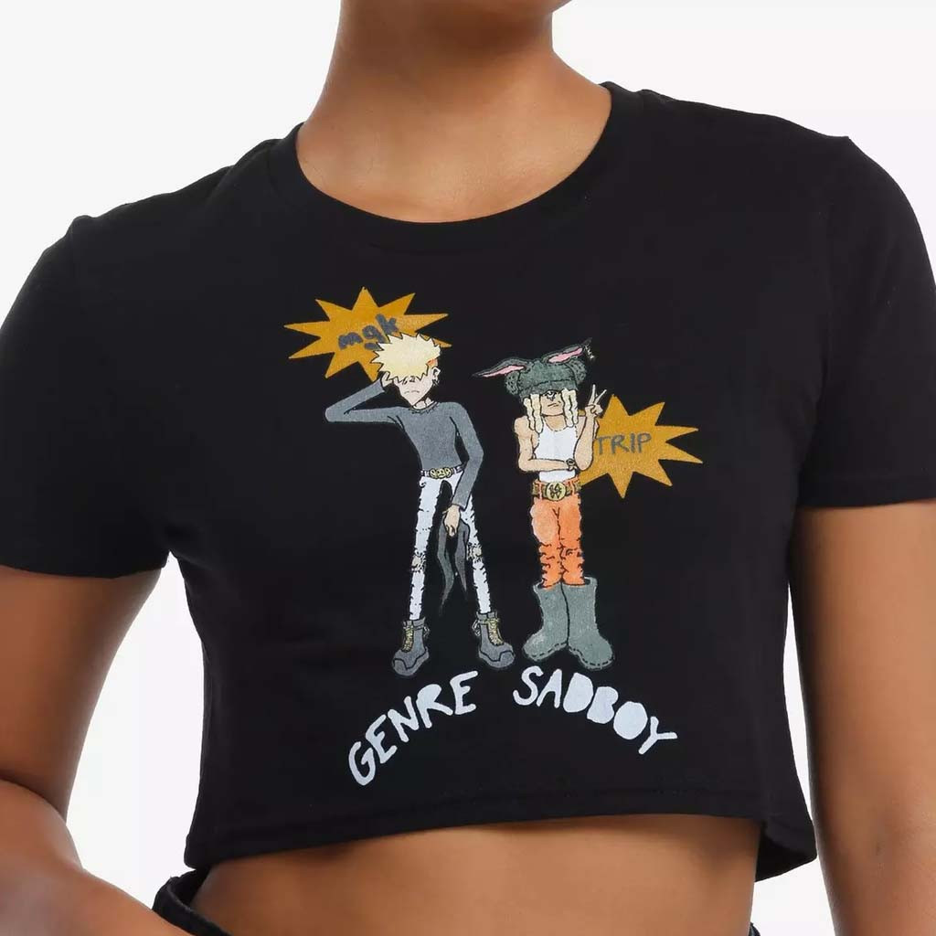Machine Gun Kelly Merch MGK X Trippie Redd Genre Sadboy Anime Duo Girls Cropped T-Shirt Gifts Machine Gun Kelly Merch MGK X Trippie Redd Genre Sadboy Anime Duo Girls Cropped T-Shirt Gifts