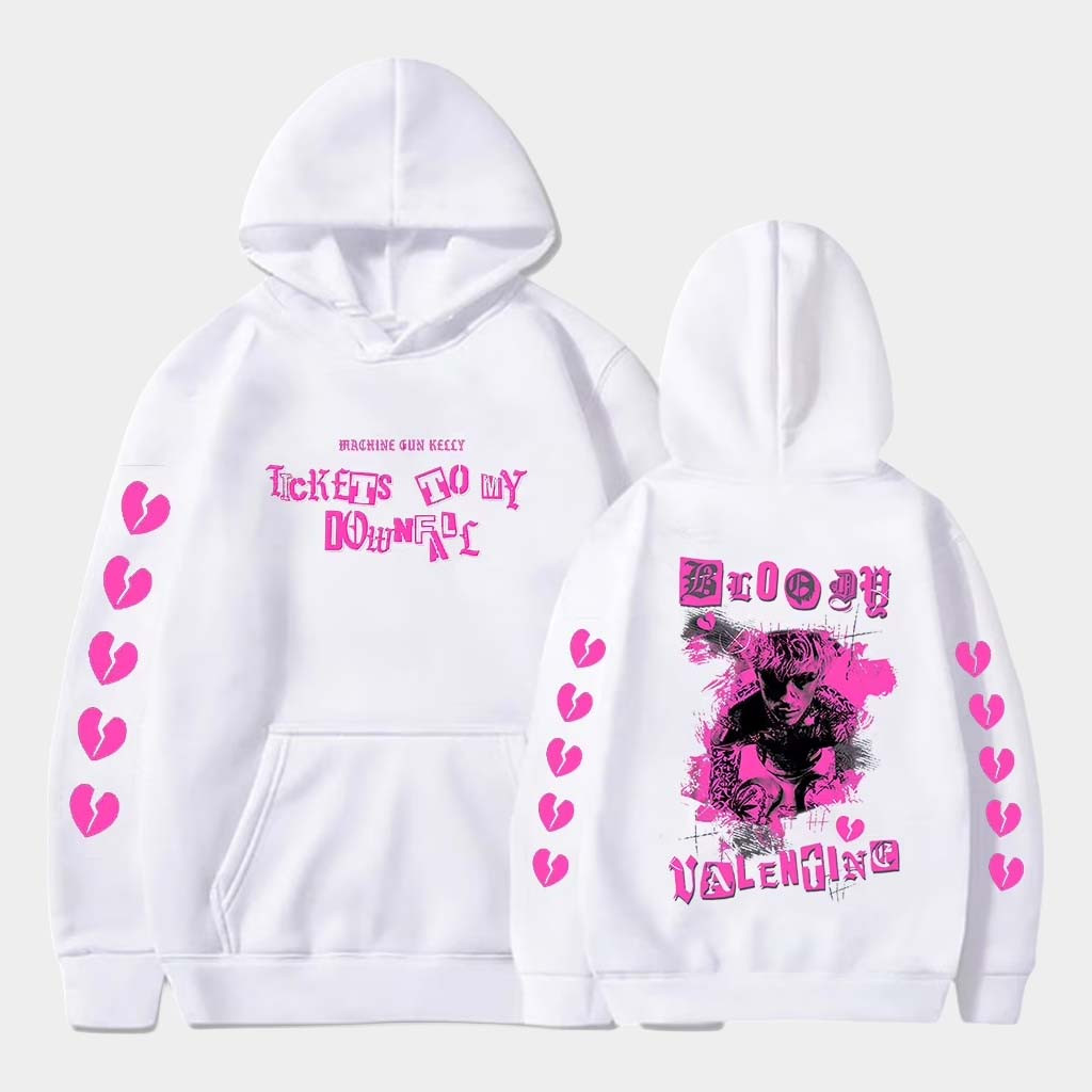 Machine Gun Kelly Merch Tickets To My Downfall Hoodie Bloody Valentine Hoodie Gifts For Her Machine Gun Kelly Merch Tickets To My Downfall Hoodie Bloody Valentine Hoodie Gifts For Her