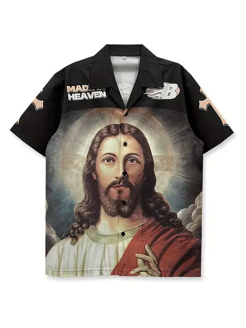 Mad Heaven Jesus Hawaiian Shirt Christian Themed Jesus Apparel Gifts For Christians