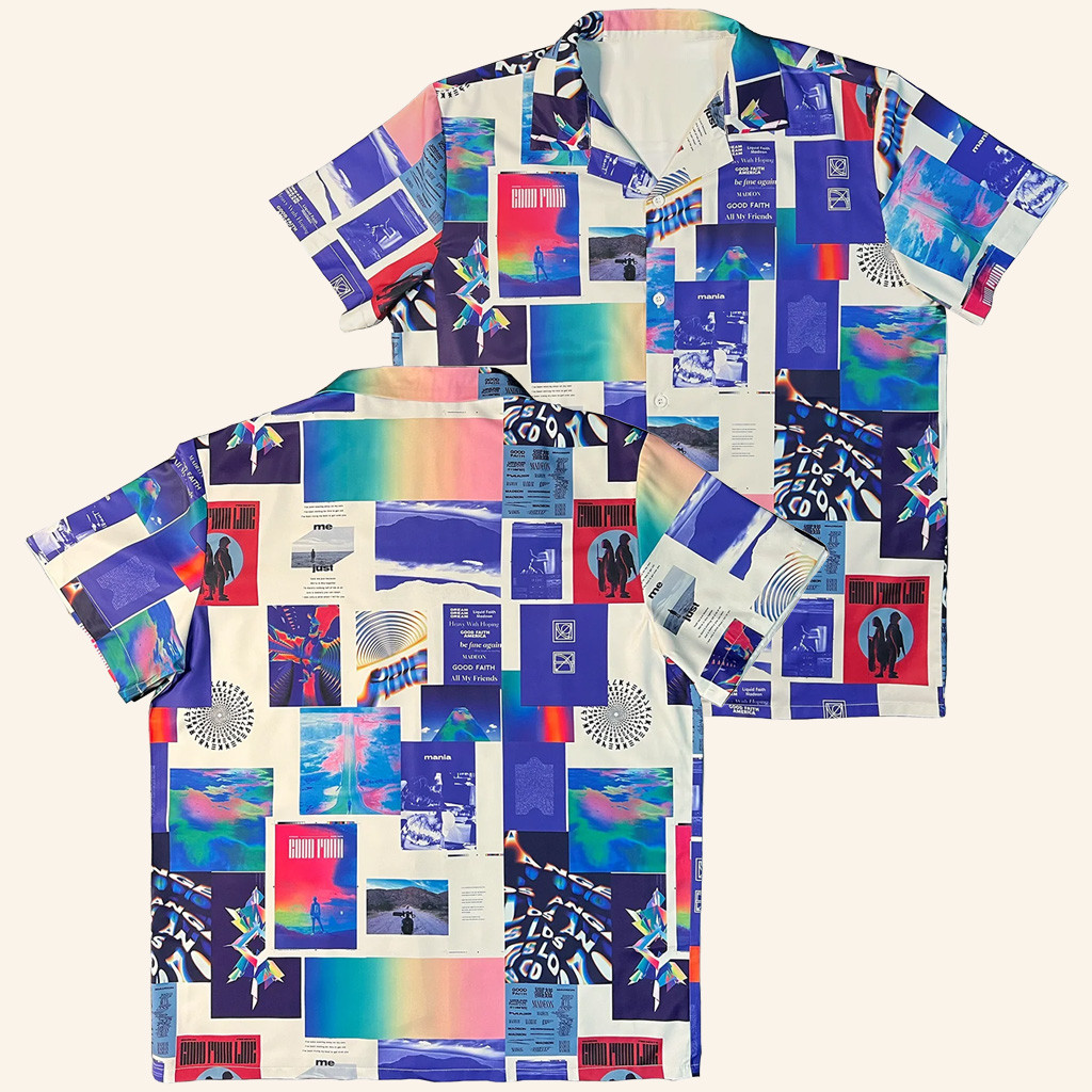 Madeon Merch Color Mural Button Up Shirt Christmas Gifts For Him