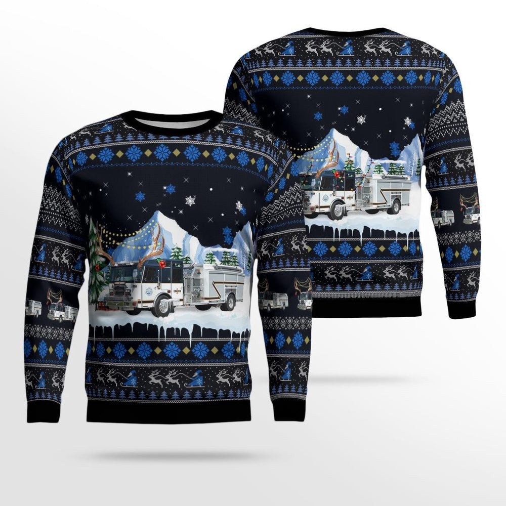 Madison County Fire Department Richmond Kentucky Christmas AOP Ugly Sweater Christmas Unisex Sweaters Gift For Christmas