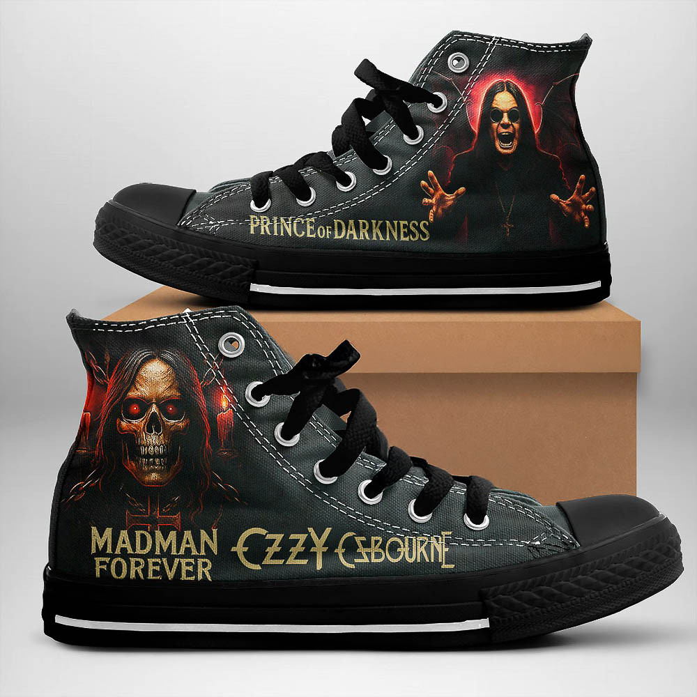 Madman Forever Ozzy Osbourne High Top Canvas Shoes Gifts For Music Fans