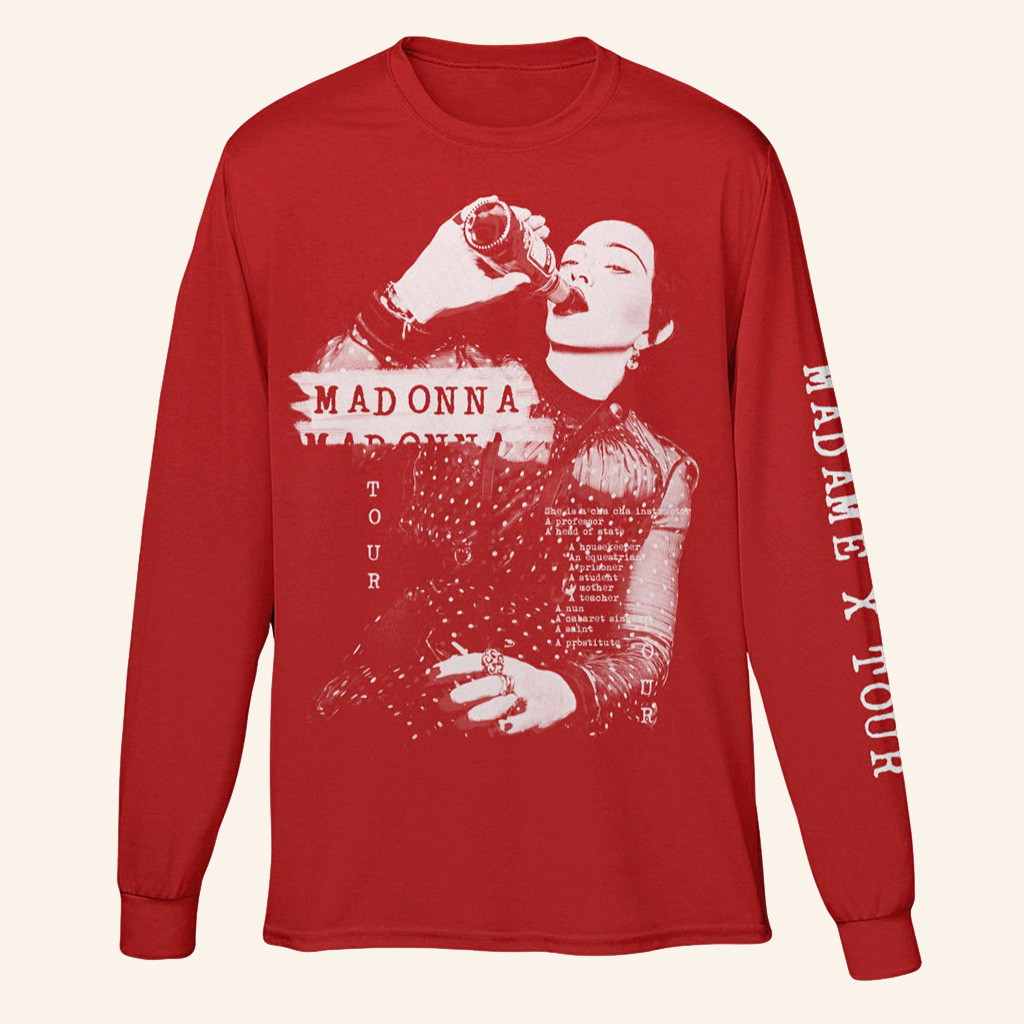 Madonna Merch Madame X Red Long Sleeve Shirt Christmas Gift Ideas For Fan Madonna Merch Madame X Red Long Sleeve Shirt Christmas Gift Ideas For Fan