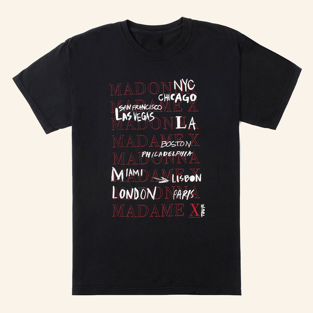Madonna Merch Madame X Tour City T-Shirt Christmas Presents For Men