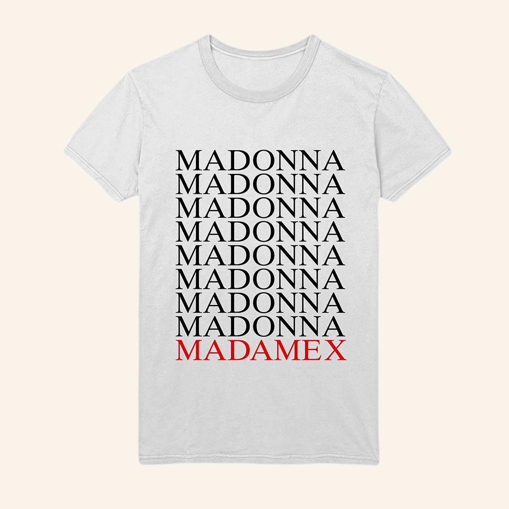 Madonna Merch Madonna Madame X Logo White T-Shirt Christmas Presents For Men Madonna Merch Madonna Madame X Logo White T-Shirt Christmas Presents For Men