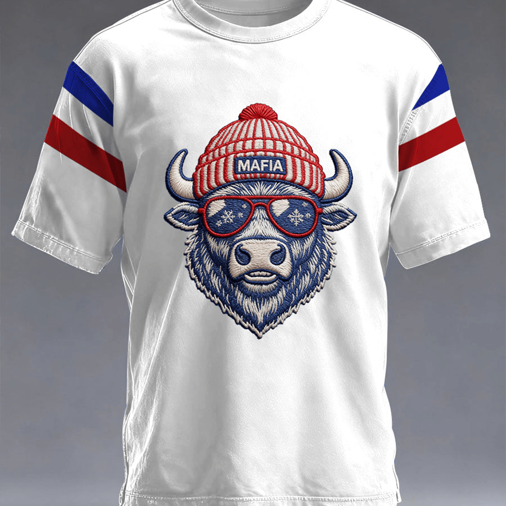 Mafia Cow Design Game Day T-Shirt Football Clothes Buffalo Bills Lover Gifts