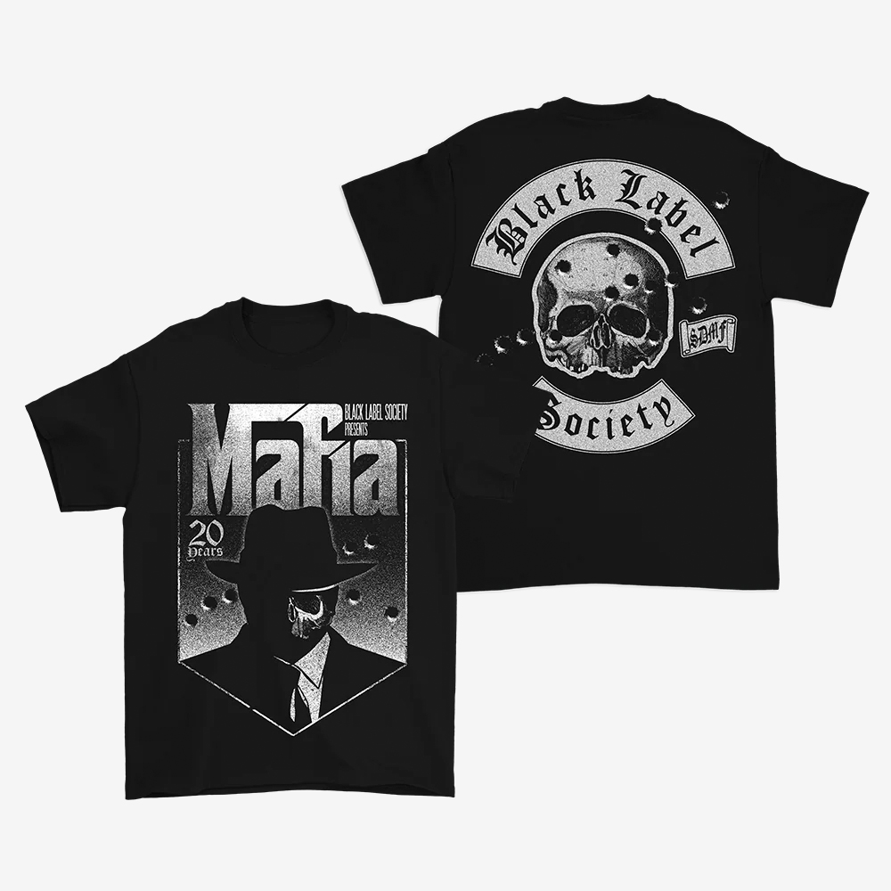 Mafia Gangster 20 Years Anniversay T-Shirt Black Label Society Clothes Unique Gifts