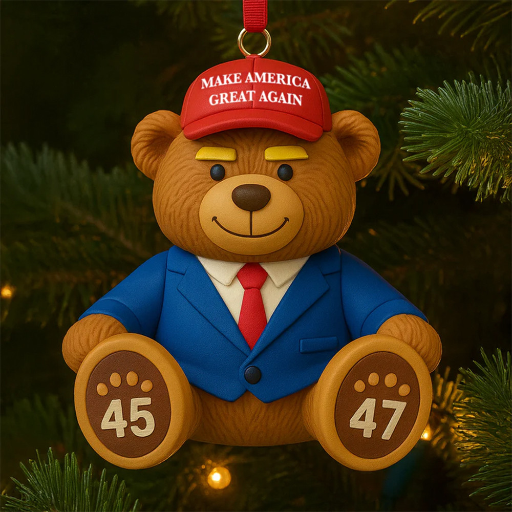 MAGA Bear Christmas Ornament Xmas Tree Decor Christmas Gifts For MAGA Supporters