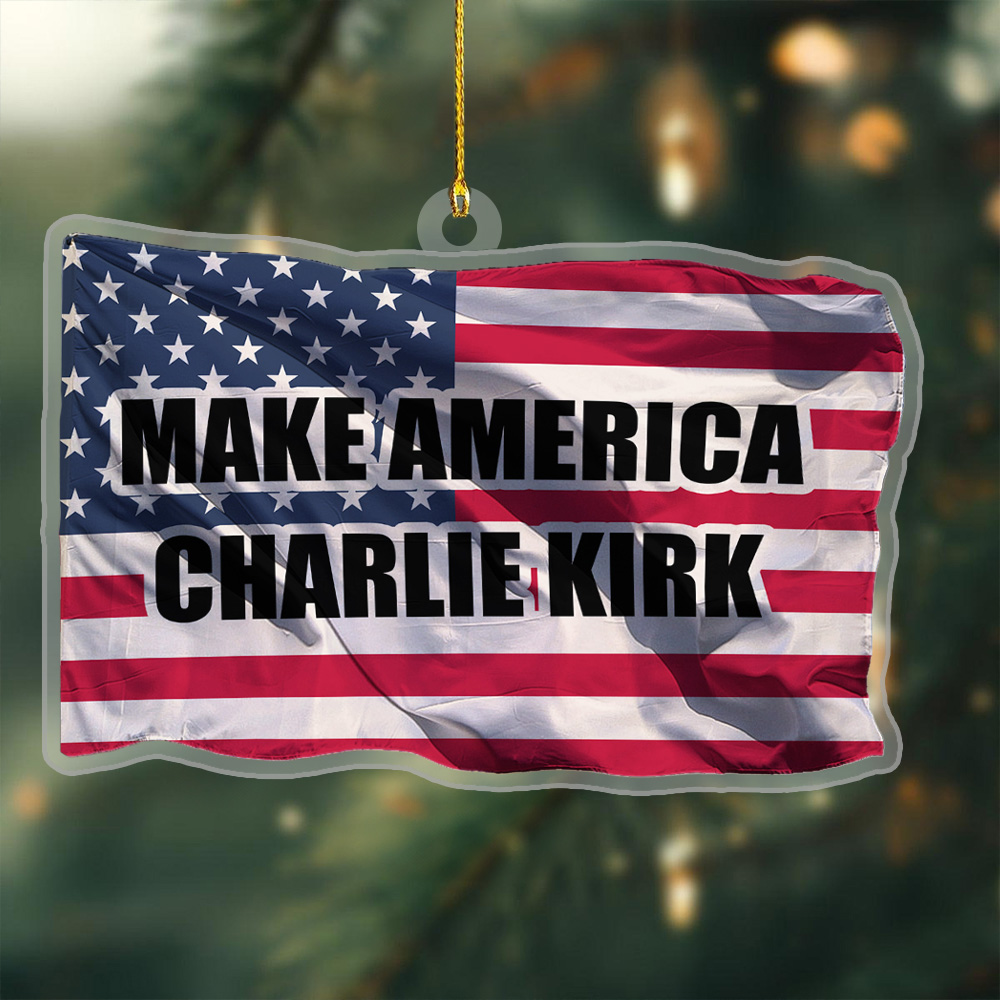 MAGA Charlie Kirk Acrylic Christmas Ornament Make America Charlie Kirk Christmas Tree Decor
