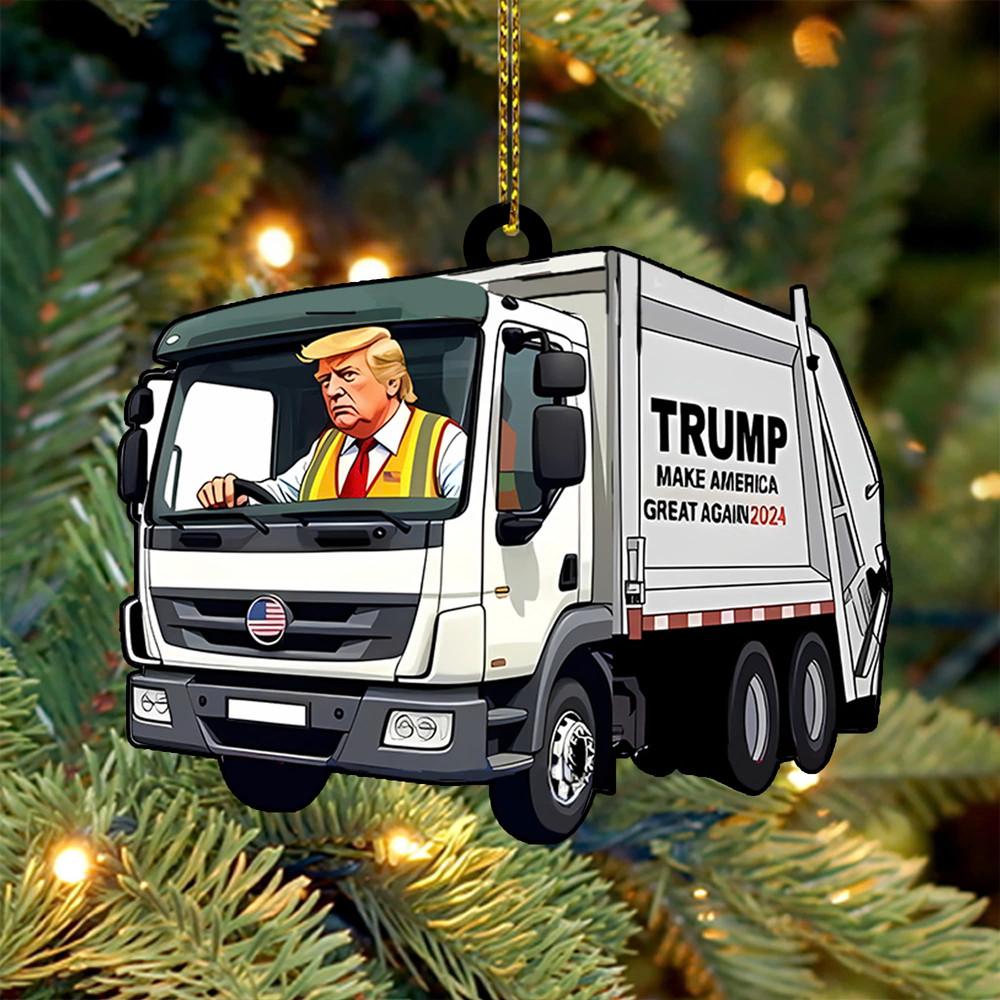 Maga Garbage For Trump Ornament Shape Make America Great Again 2024 Donald Trump Ornament