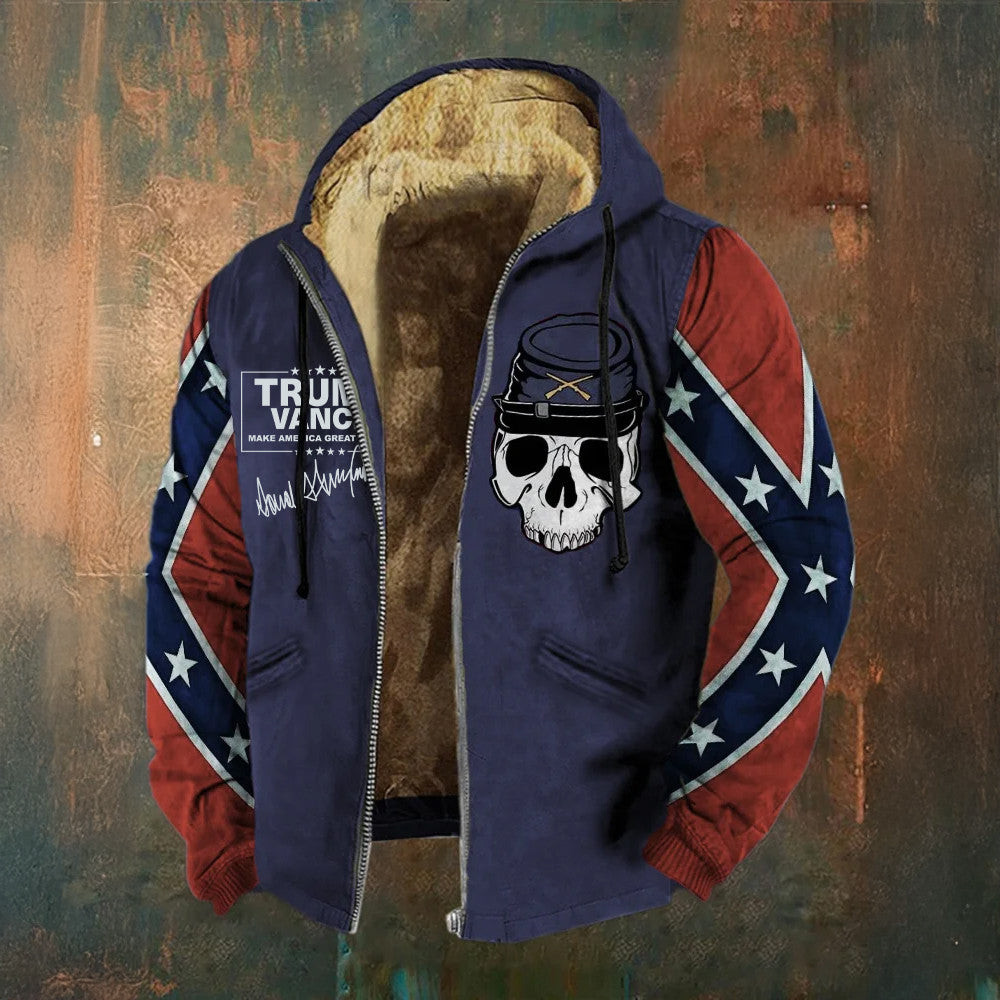 MAGA Trump Vance Zip Hoodie Old Dixie Skull Hoodie Retro Southern Pride Merchandise MAGA Trump Vance Zip Hoodie Old Dixie Skull Hoodie Retro Southern Pride Merchandise