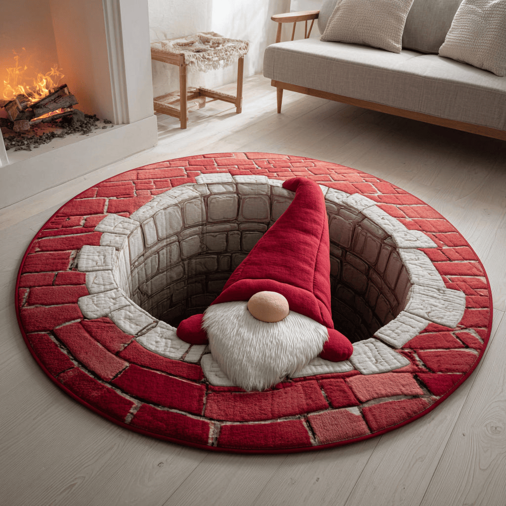 Magic Gnome Quilted Round Mat Christmas Round Mat Secret Santa Gifts For Mom