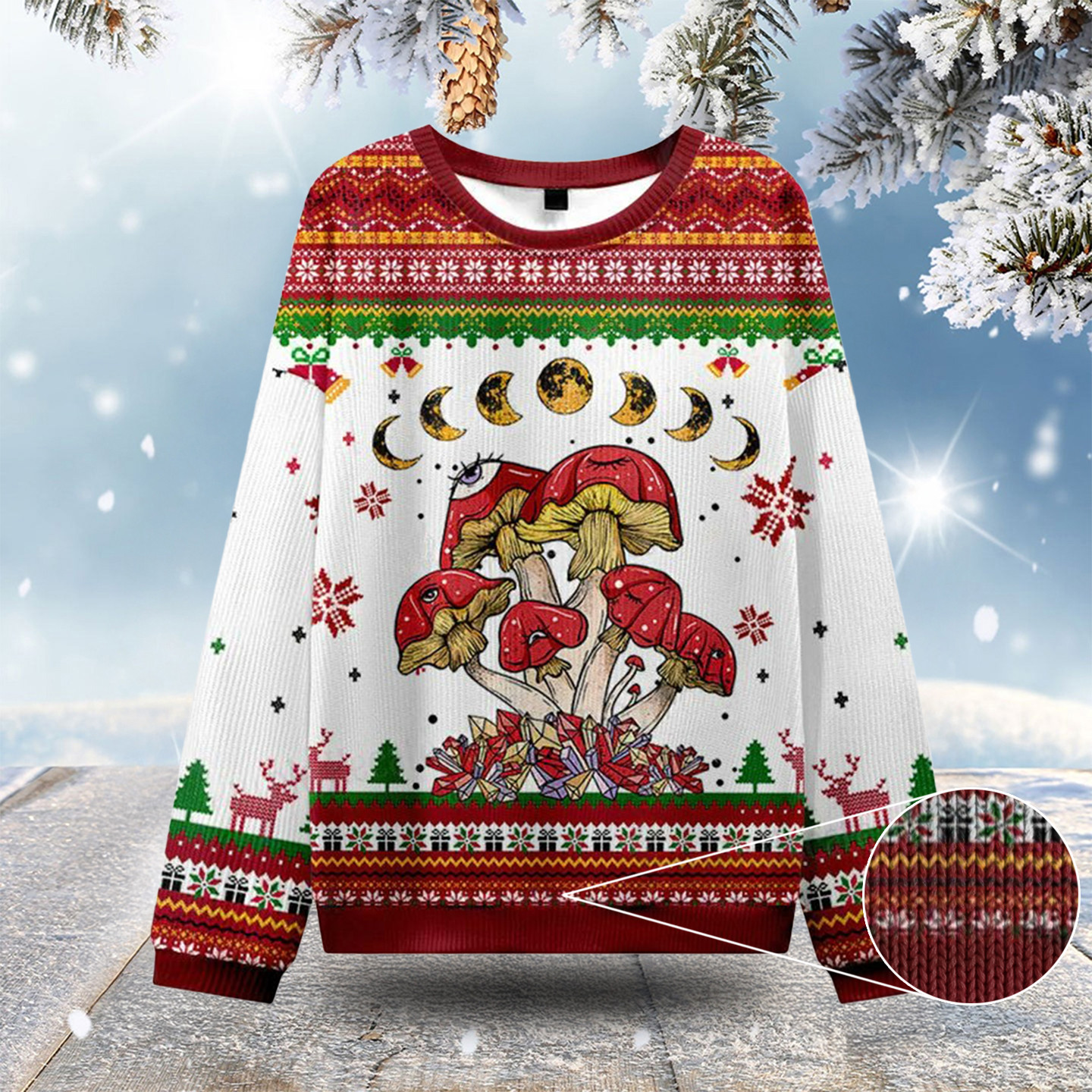 Magic Mushroom Ugly Christmas Sweatshirts Holiday Christmas Sweaters Gifts For Mom