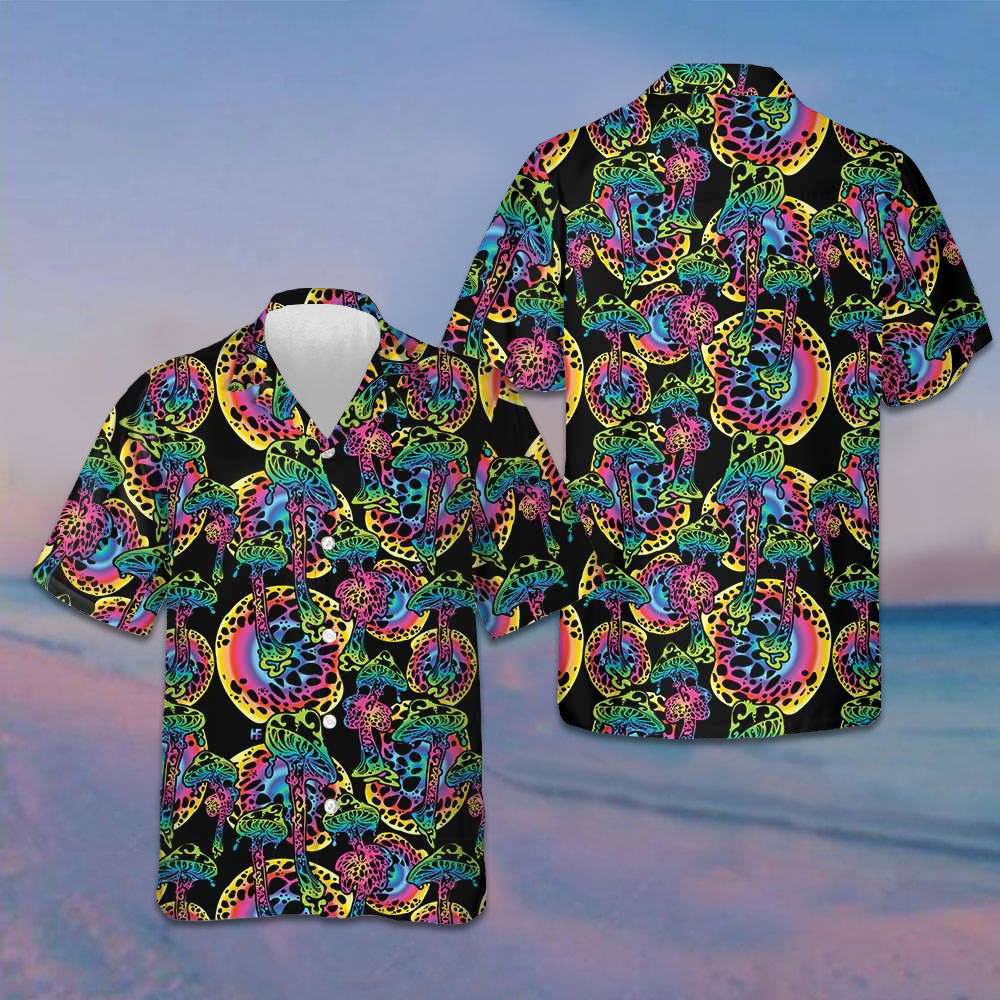 Magic Mushrooms Seamless Pattern Hawaiian Shirt Tropical Button Down Gifts For Son Magic Mushrooms Seamless Pattern Hawaiian Shirt Tropical Button Down Gifts For Son