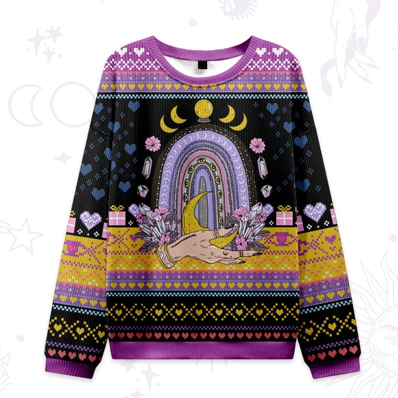 Magic Phase Moon Ugly Christmas Sweater Psychical Xmas Clothing Gift Ideas For Friends