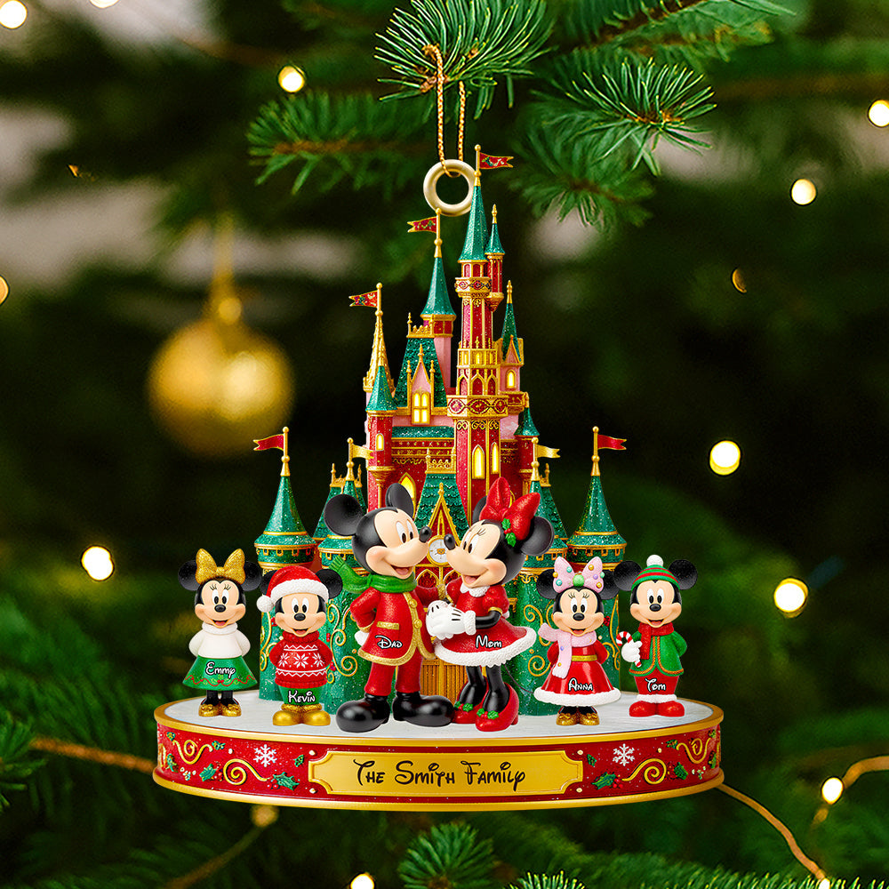 Magical Family Christmas Castle Ornament - Personalized Gifts For Family - Christmas Ornament Gift Idea