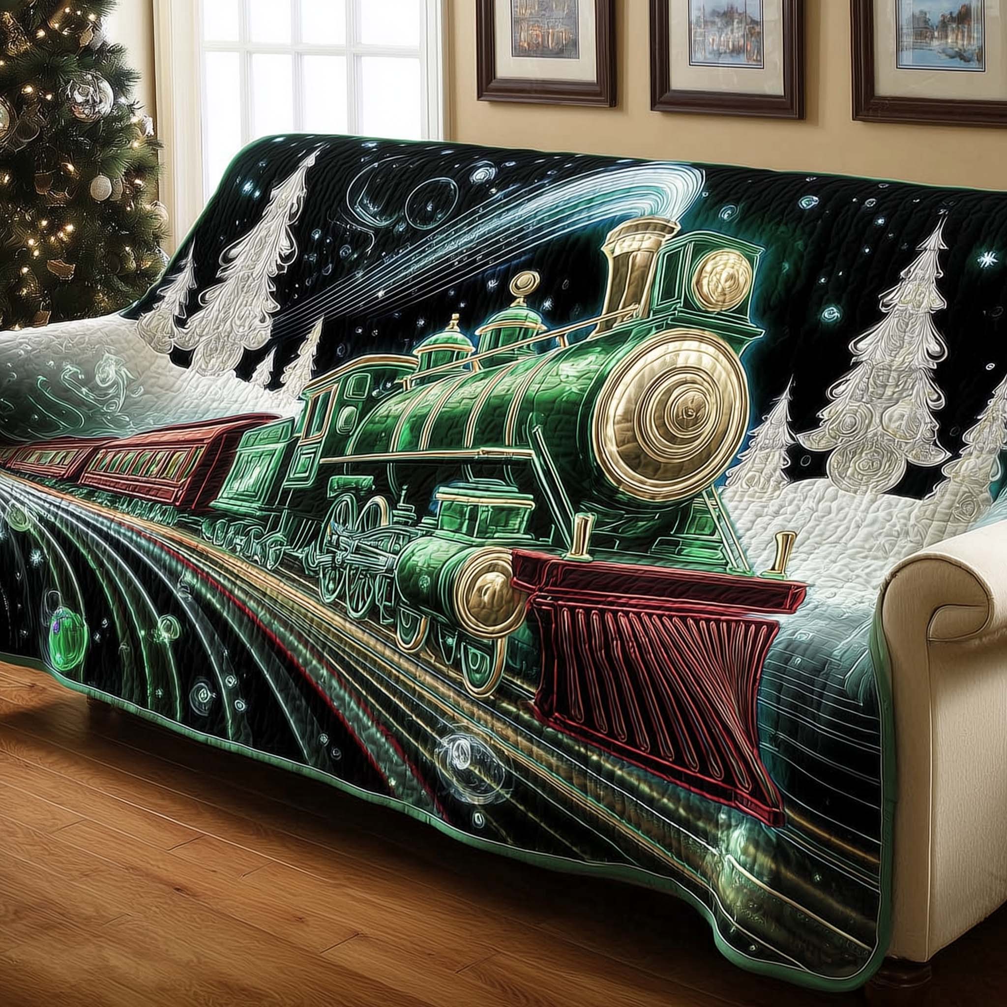 Magical Journey Quilted Sofa Cover Enchanting Christmas Presents For Train Enthusiasts