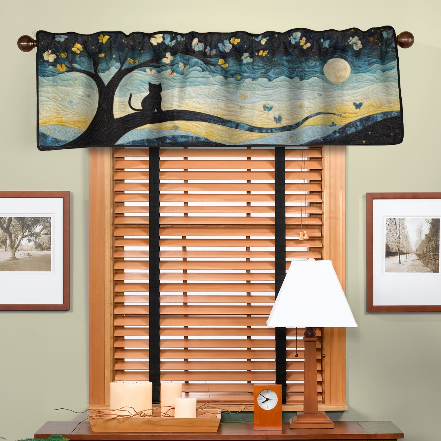 Magical Meow Quilted Valance Dining Table Decor Cat Mom Christmas Gifts