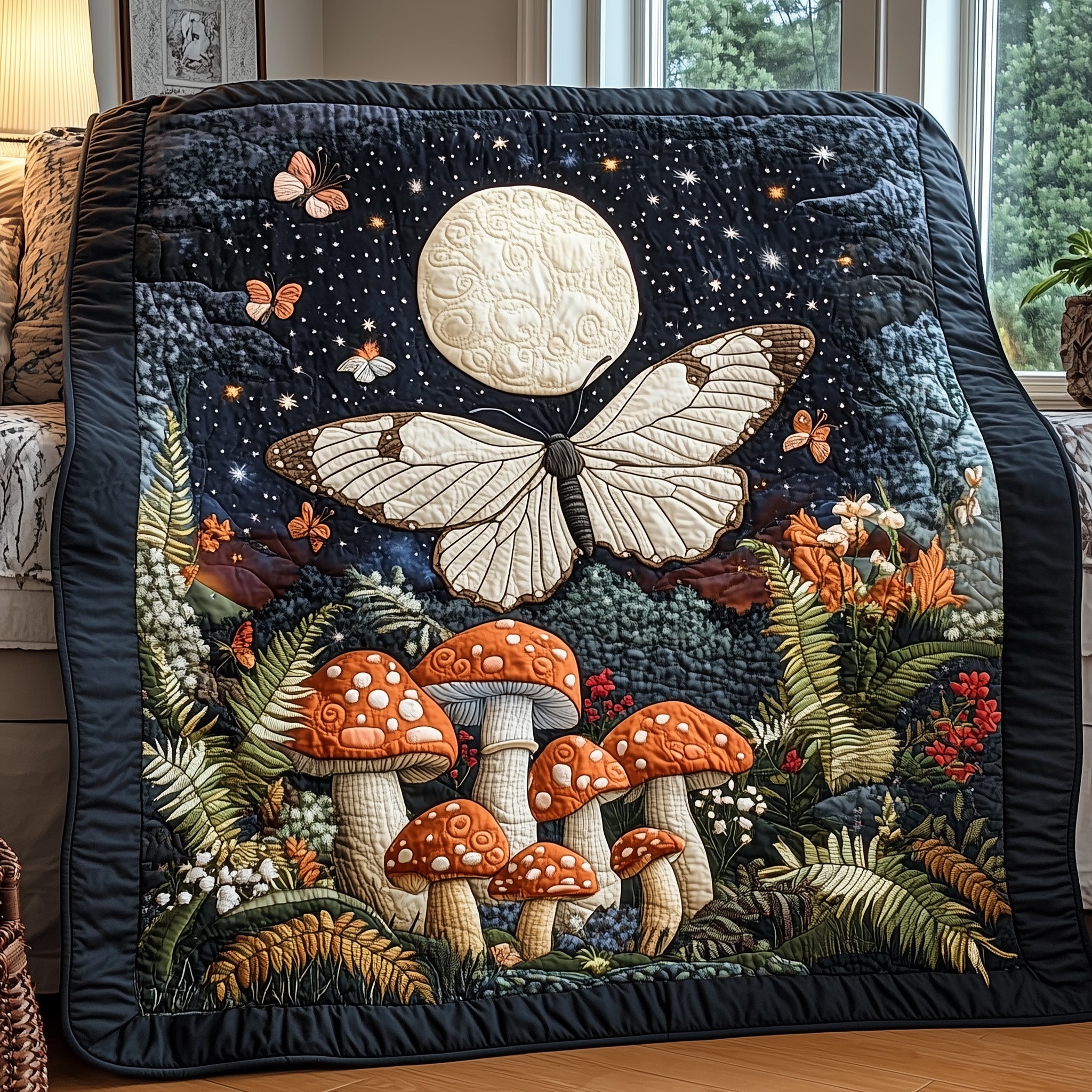 Magical Mushroom Quilted Blanket Cute Soft BlanketCool Mushroom Gifts
