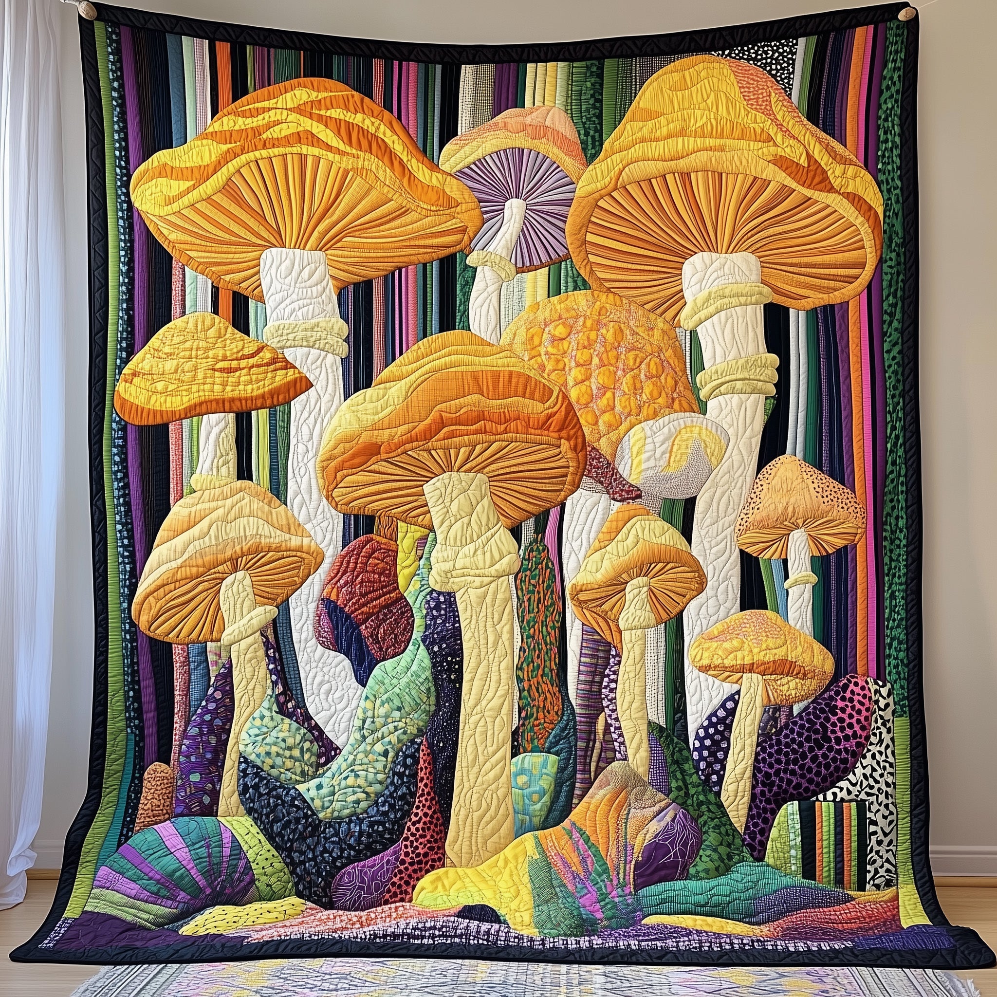 Magical Mushroom Quilted Blanket Cute Soft BlanketMushroom Gifts For Him