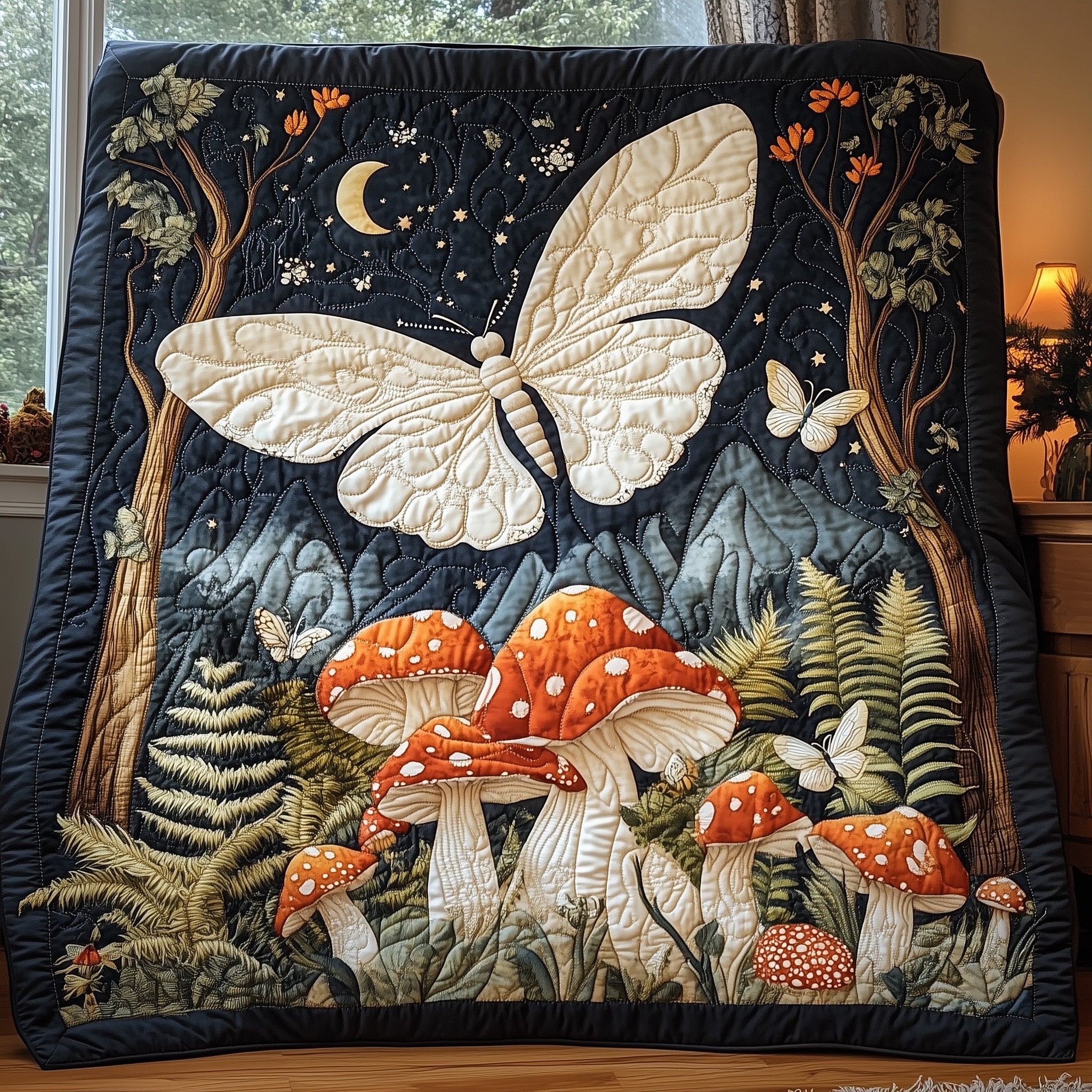 Magical Mushroom Quilted Blanket Cute Soft BlanketMushroom Related Gifts