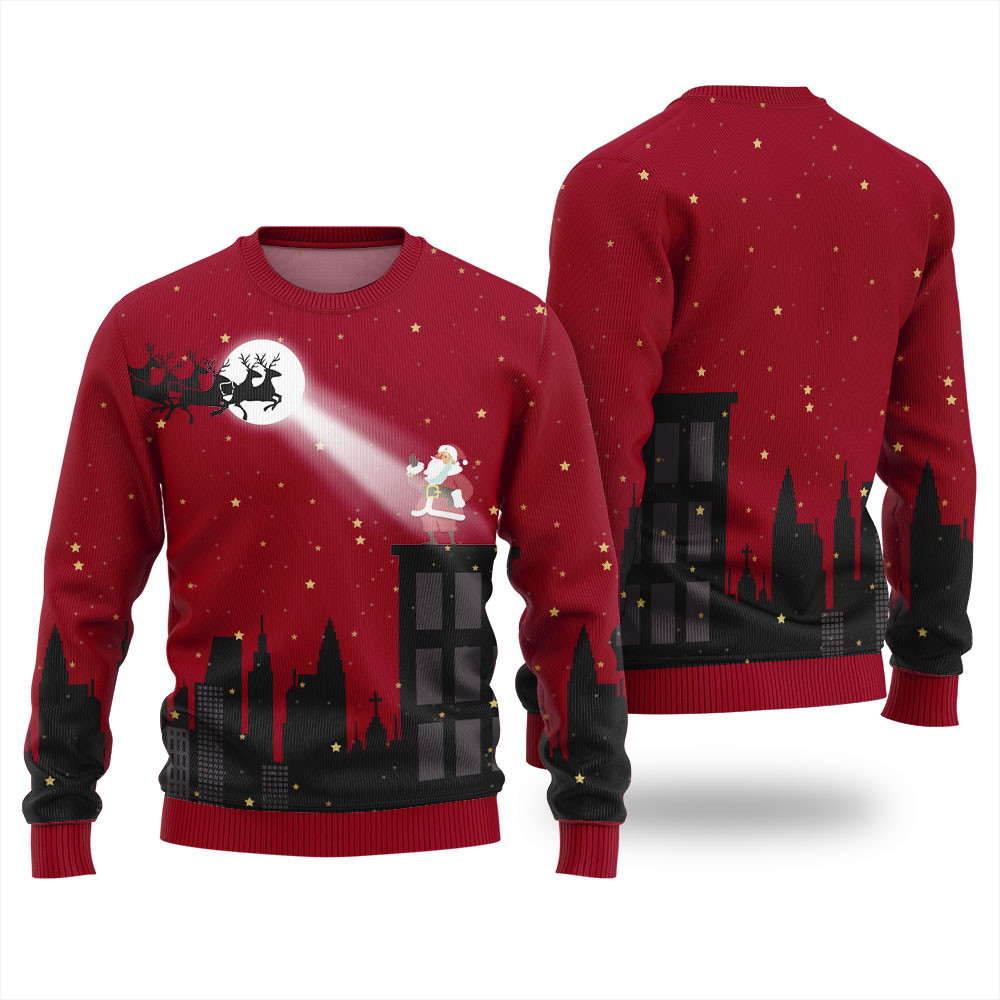 Magical Santa Ugly Christmas Sweater For Unisex Comfortable Holiday Sweater for Chilly Nights