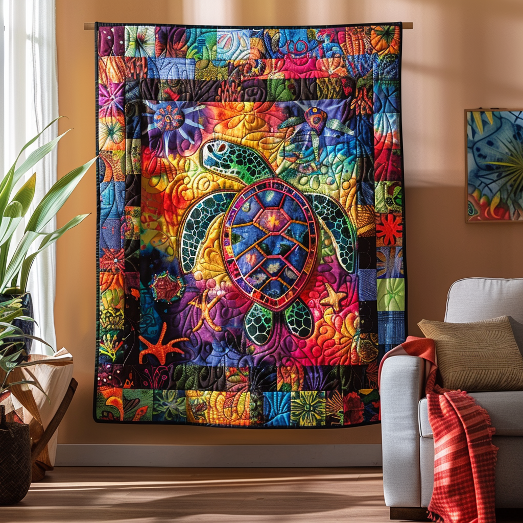 Magnificent Turtles Quilted Blanket Turtle Gifts For Adults