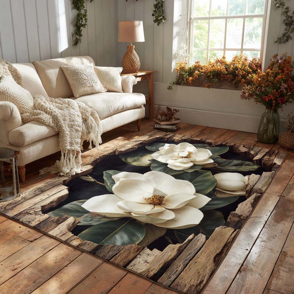 Magnolia Area Rug Dining Table Accessories Sunflower Gifts For Grandma
