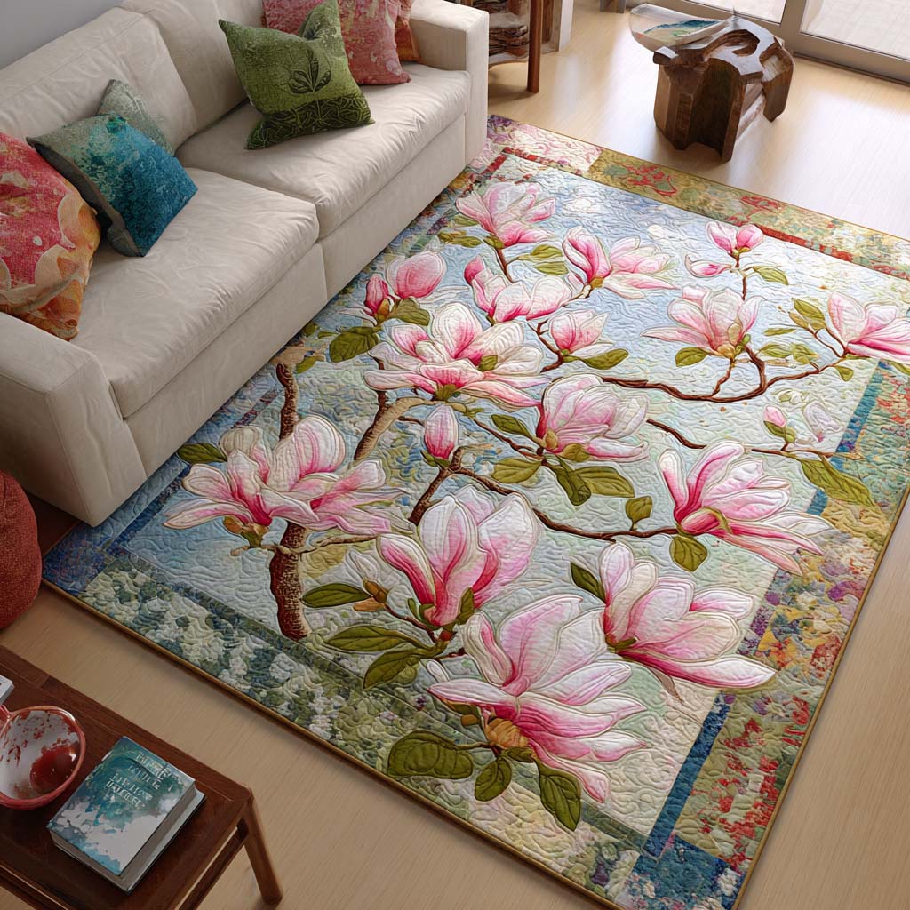 Magnolia Bloom Area Rug Door Entrance Decor Gifts For Flower Enthusiasts