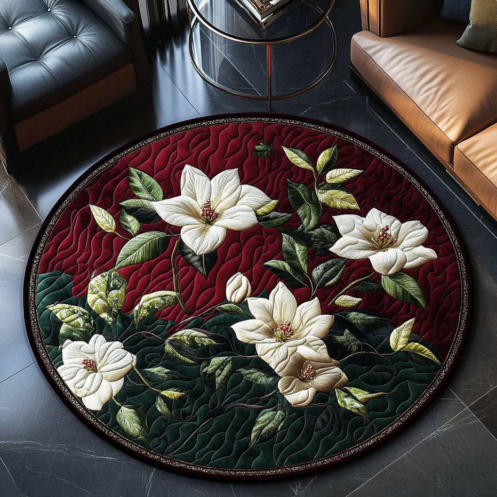 Magnolia Dreams Quilted Round Mat Home Front Door Design Gifts For Daisy Lovers