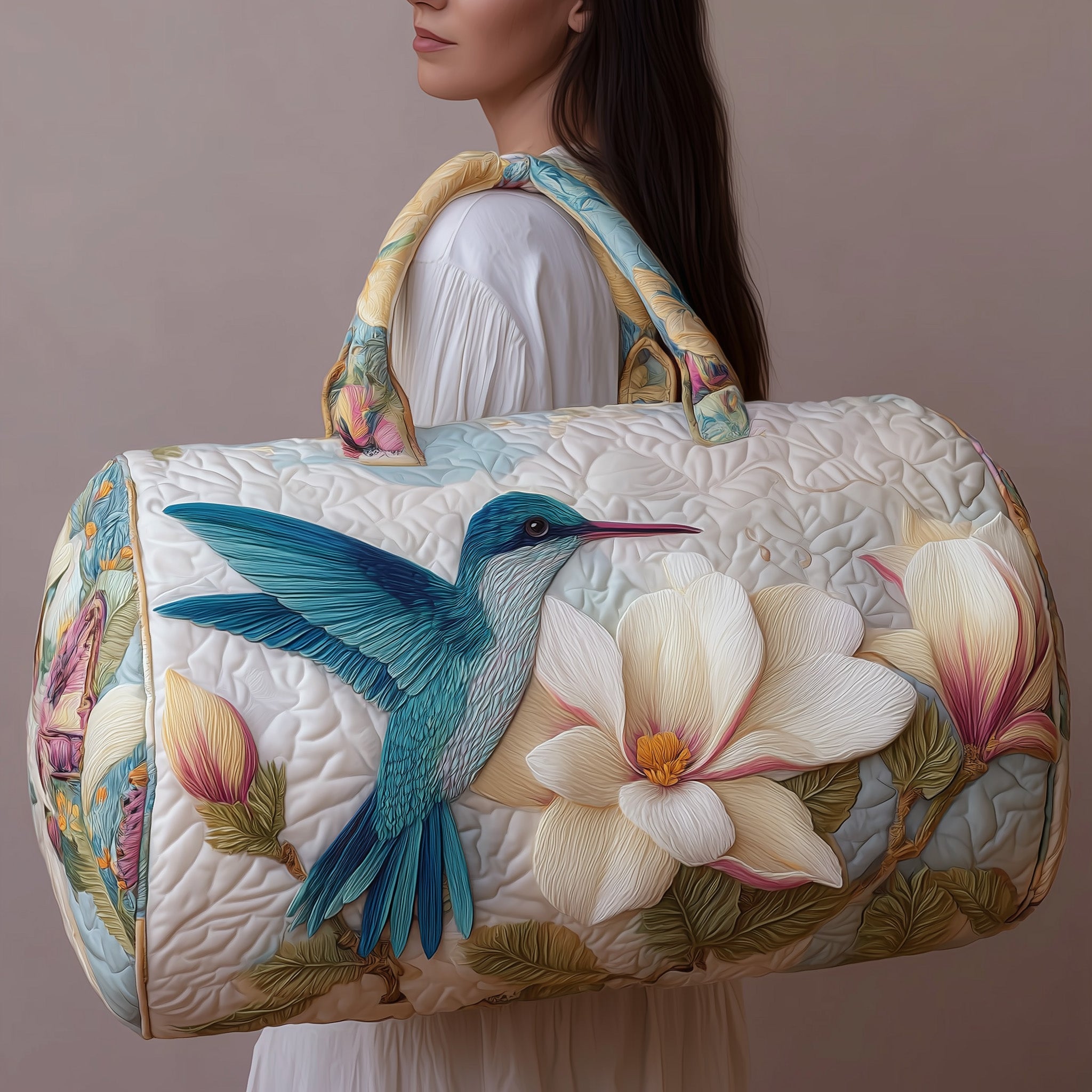 Magnolia Flight Quilted Duffle Bag Spring Gift Idea