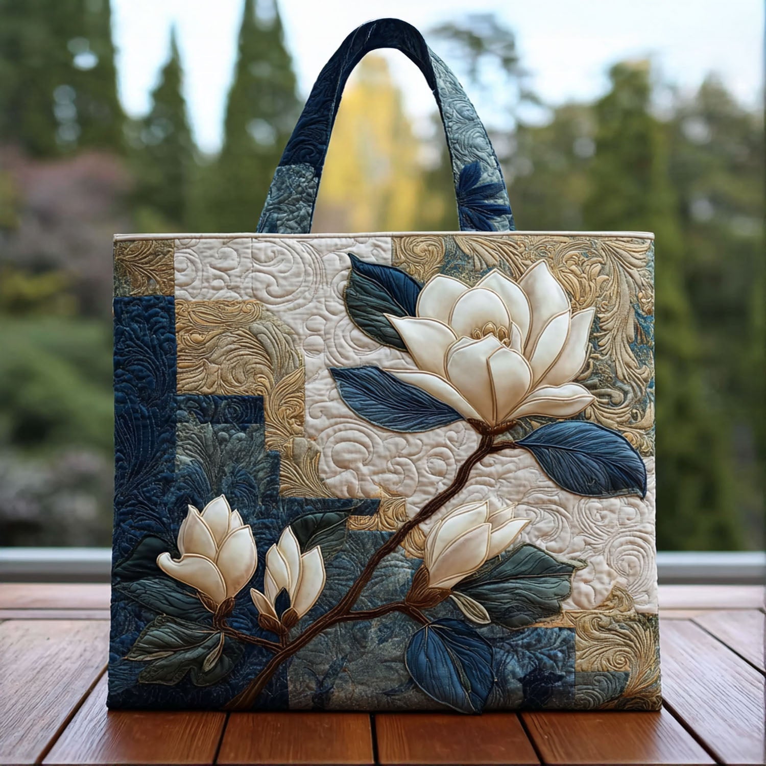 Magnolia Haze Quilted Tote Bag Gifts For Sunflower Lovers