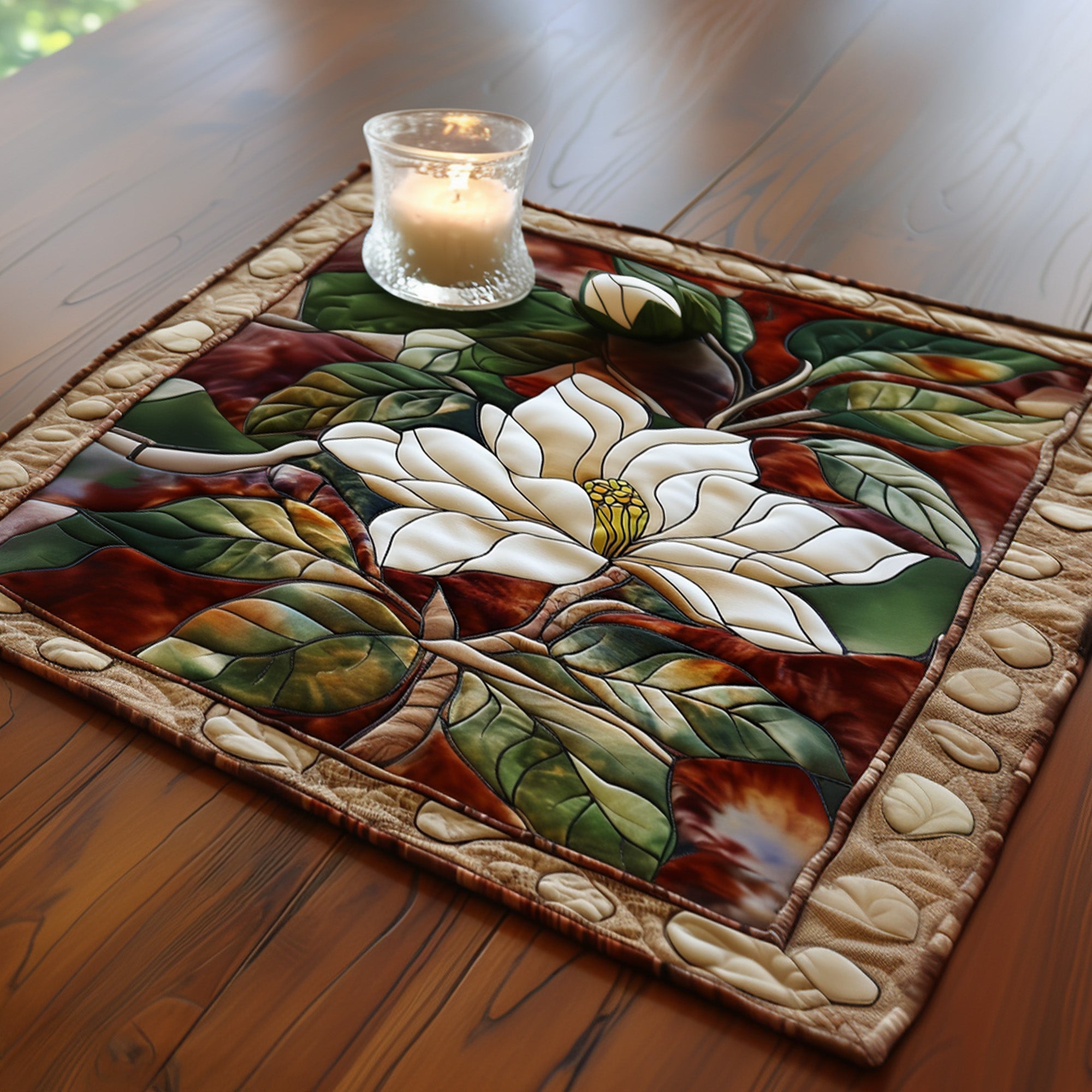 Magnolia Memories Quilted Place Mat Dining Room Decor Sunflower Gifts For Her