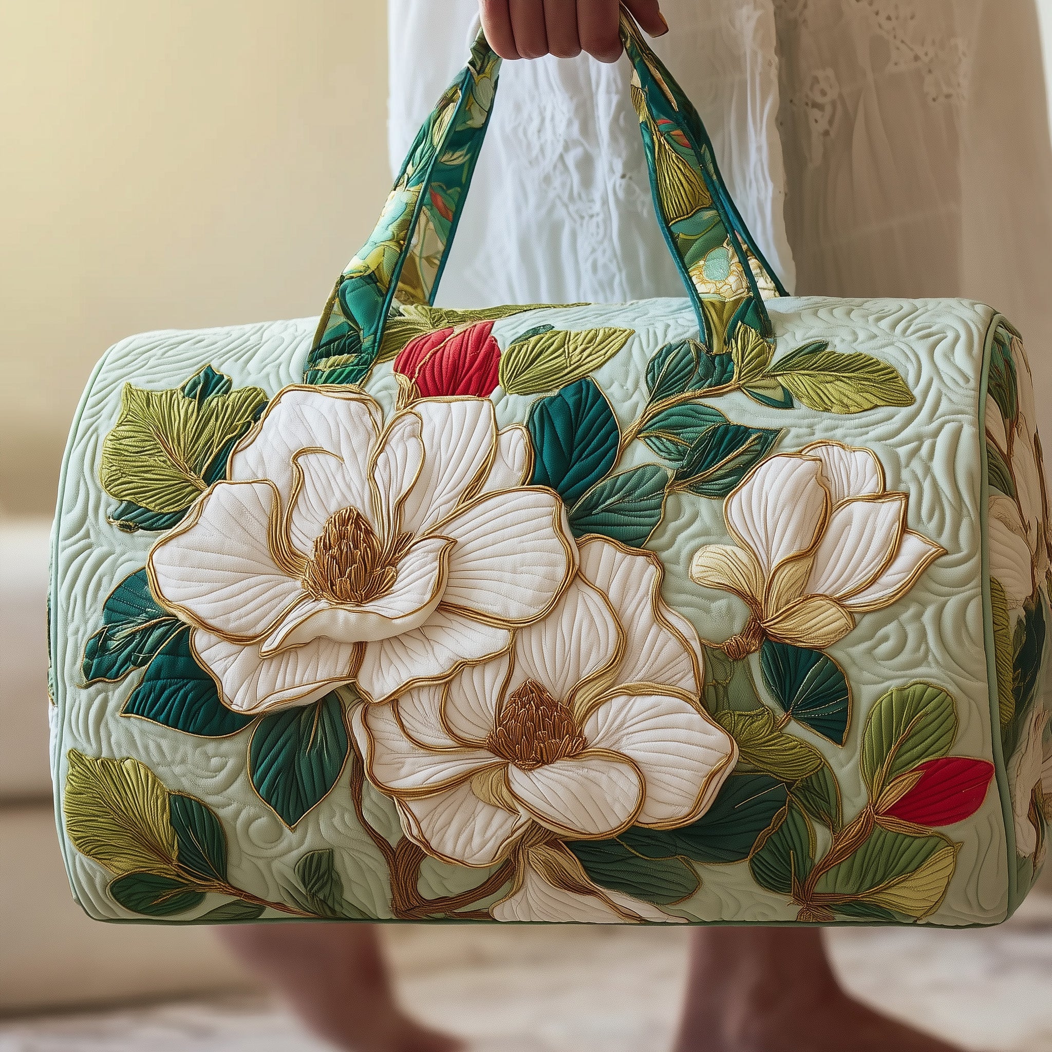 Magnolia Quilted Duffle Bag For Everyday Use