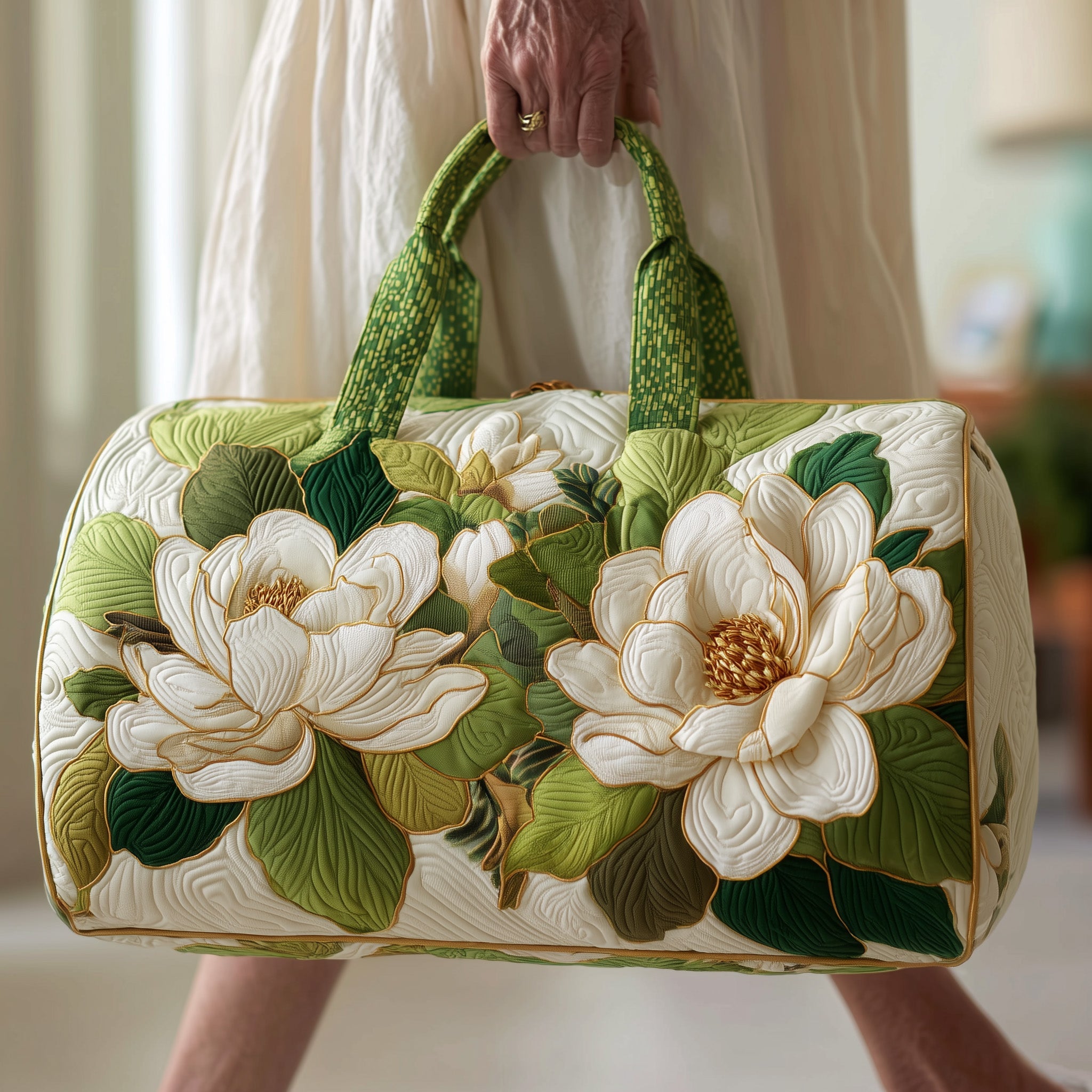 Magnolia Quilted Duffle Bag Gift For Friends
