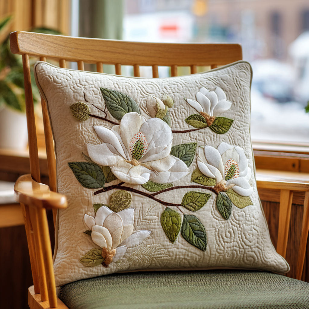 Magnolia Quilted Pillow Case Decorative Pillow Cases Christmas Gifts For Flower Lovers